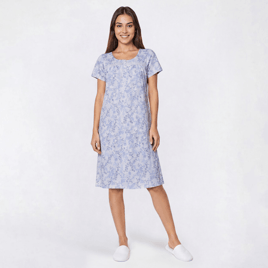 Womens Laura Ashley(R) Vine Toile Lace Henley Nightgown