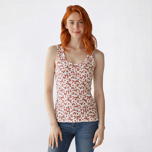 Juniors Wallflower Leah Floral Scoop Neck Tank Top