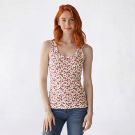 Juniors Wallflower Leah Floral Scoop Neck Tank Top