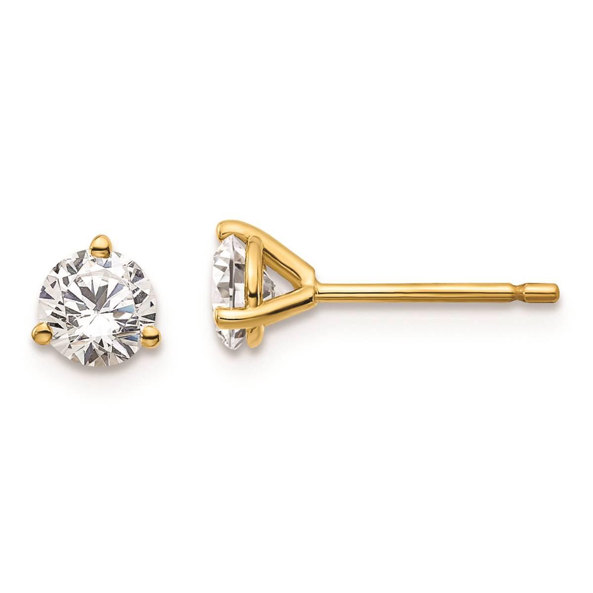 Pure Fire 14kt. Yellow Gold Lab Grown 2/3ctw. Diamond Earrings