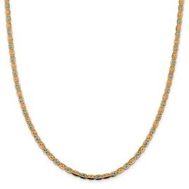 Unisex Gold Classics(tm) 3.8mm. 14k Tri-Color Valentino Necklace
