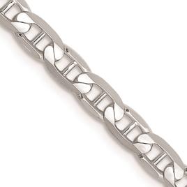Unisex Gold Classics™ 3.75mm. White Gold Concave Anchor Necklace