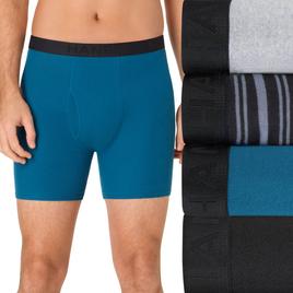 Mens Hanes Ultimate(R) Core 4pk. Boxer Briefs - Black/Grey/Teal