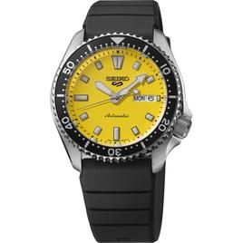 Mens Seiko 5 Sports Automatic Movement Yellow Dial Watch - SRPL87