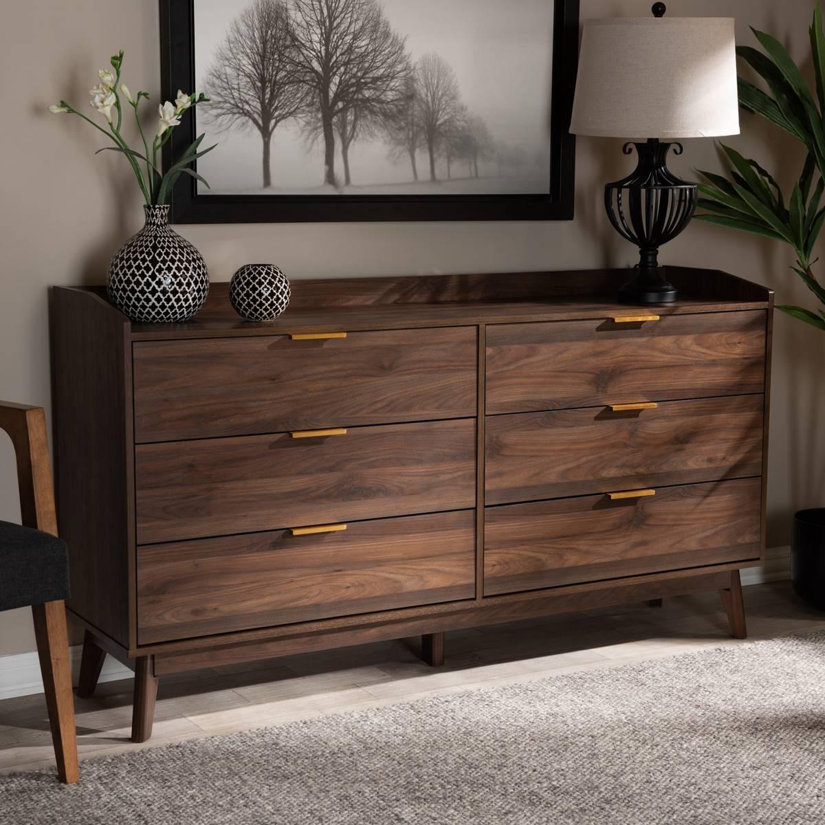 Baxton Studio Lena 6 Drawer Wooden Dresser