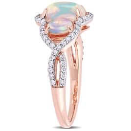 Gemstones Classics™ 10kt. Rose Gold Ethiopian Blue Opal Ring