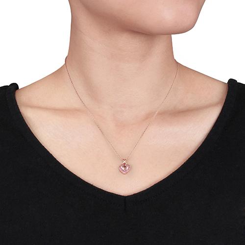 Gemstone Classics™ Morganite Heart Pendant with Chain