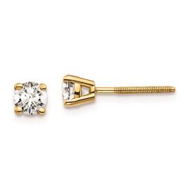 Pure Fire 14kt. Gold Diamond 4-Prong Screw-Back Stud Earrings