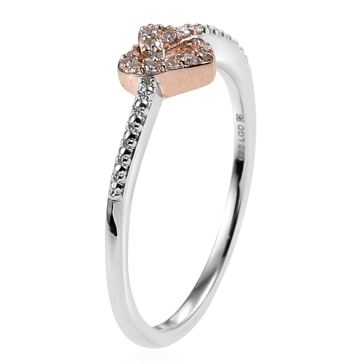 Nova Star® Two-Tone Lab Grown Diamond Heart Knot Ring