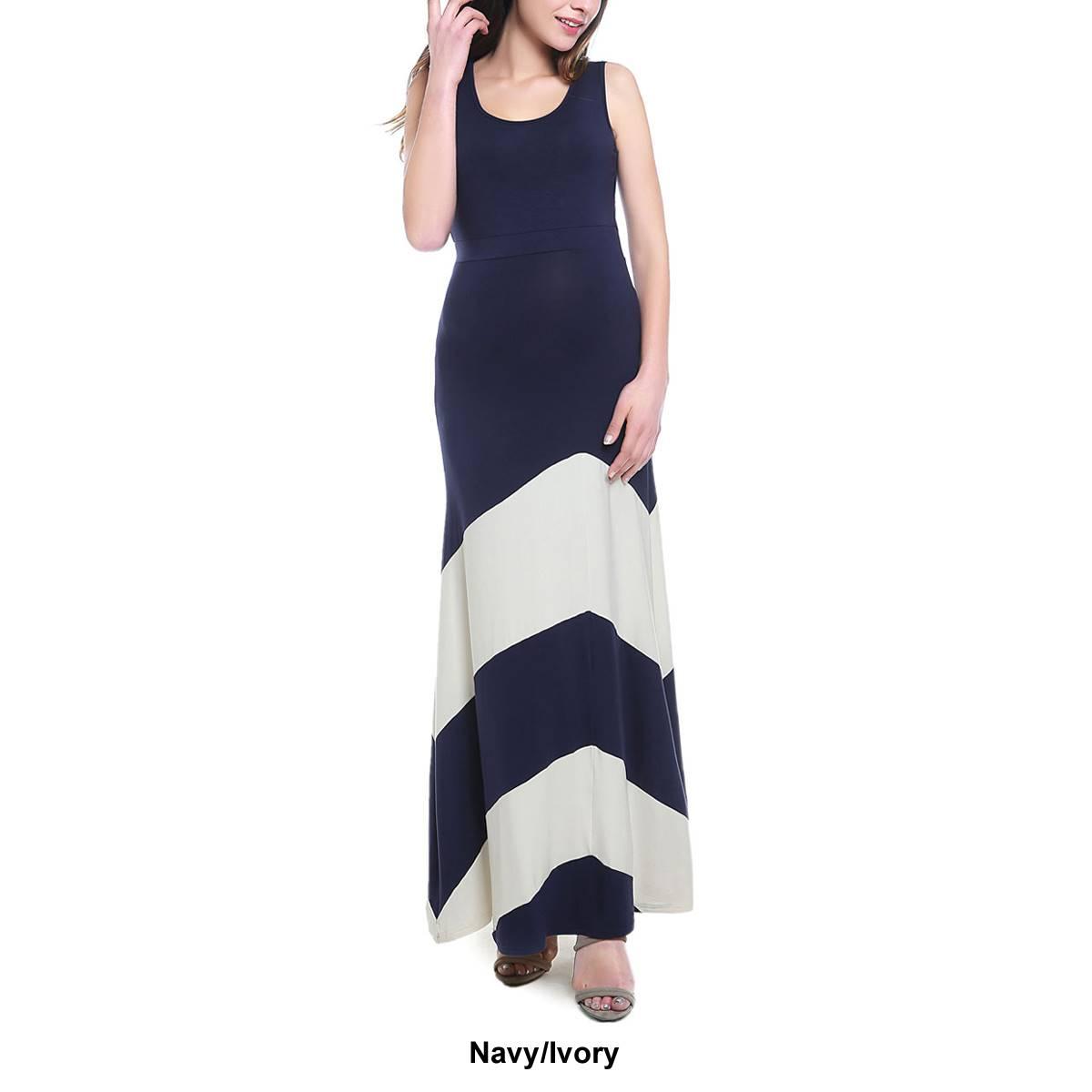 Womens Pokkori by Kimi & Kai Maternity Colorblock Maxi Dress