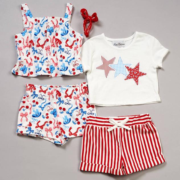 Toddler Girl Rare Editions 4pc. Stars/Americana Short Set