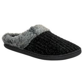 Womens Ella & Joy Chenille Tipped Fur Clog Slippers