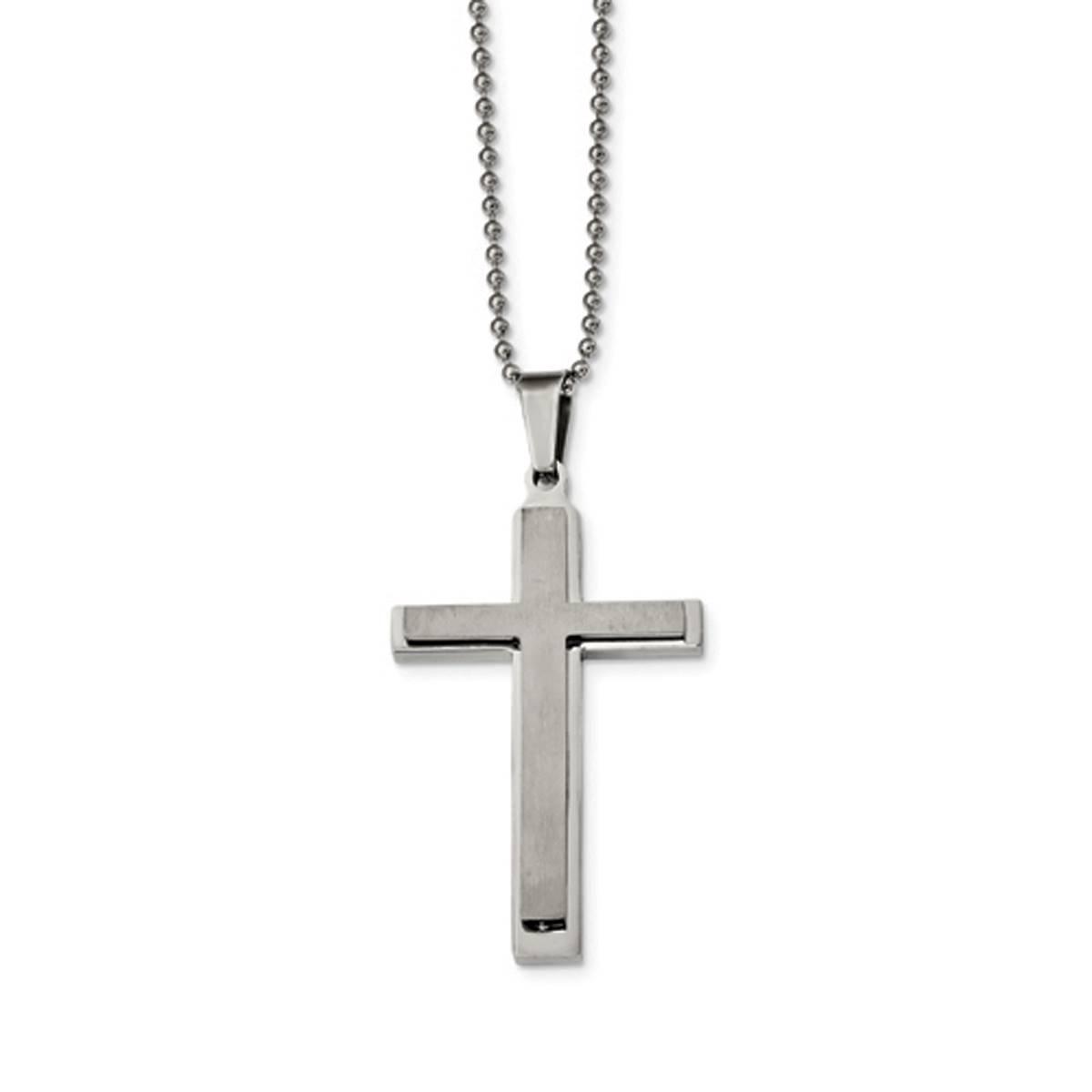 Mens Gentlemens Classics(tm) Layered Cross Pendant Necklace