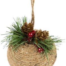 Northlight Seasonal 5in. Rustic Pine and Holly Christmas Ornament