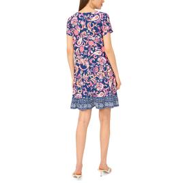 Womens MSK Short Sleeve Floral Ruffle Hem Shift Dress