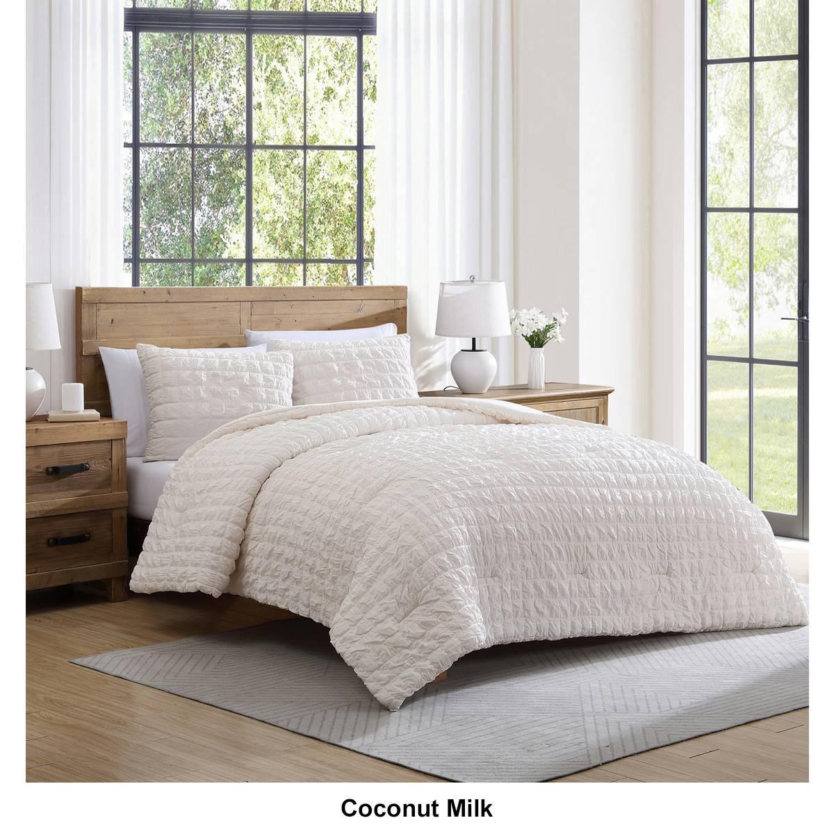 Tahari Home Luca Seersucker Grid Cotton-Rich 3pc. Comforter Set
