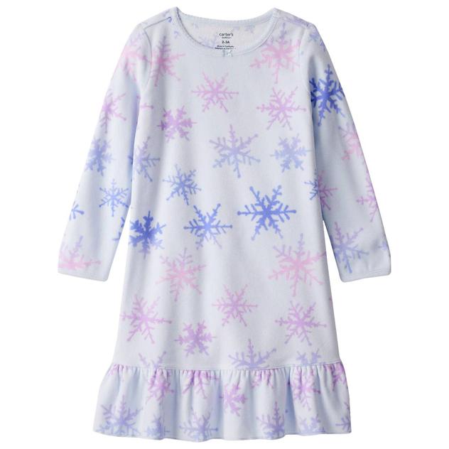 Girls Carter's Long Sleeve Ombre Snowflake Nightgown