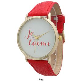 Womens Olivia Pratt Je T’aime Leather Strap Watch - 13444