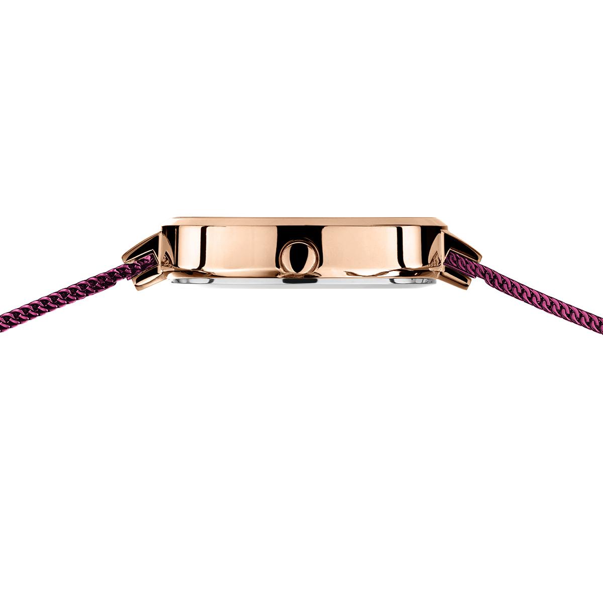 Womens BERING Solar Purple & Rose Gold Bracelet Watch - 14631-969