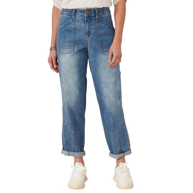 Womens Democracy “Ab”solution® Barrel Leg Side Panel Jeans