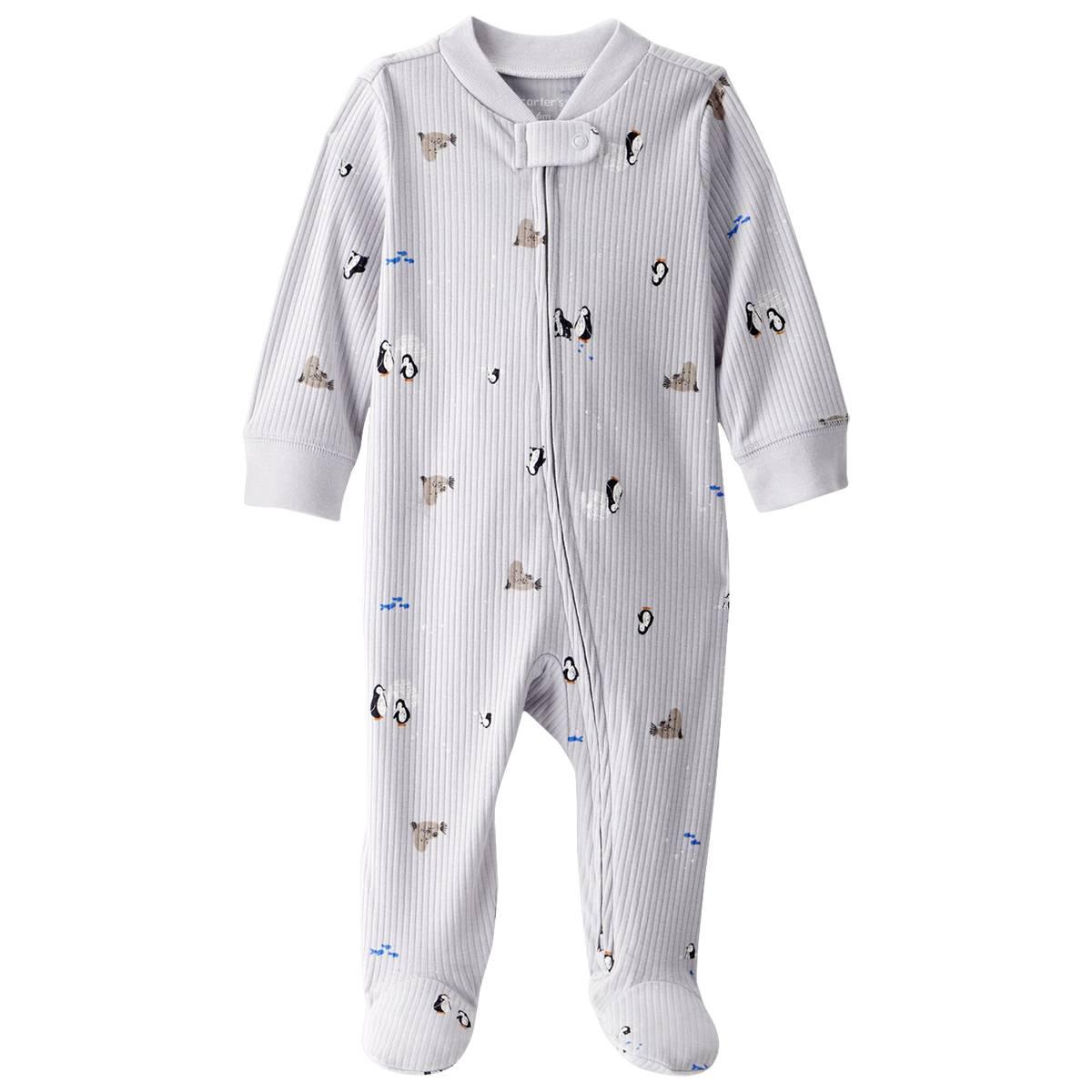 Baby Unisex (NB-9M) Carter''s(R) Penguin & Seal Ribbed Zip Sleeper