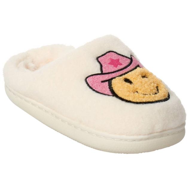 Big Girl Capelli® New York Cowboy Smiley Faux Berber Slippers