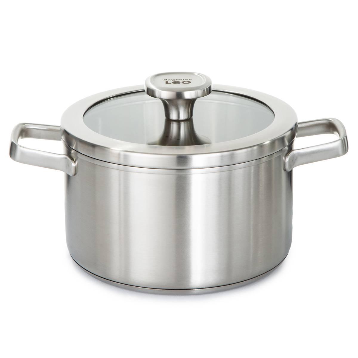 BergHOFF Graphite Stainless Steel 8in. Stockpot w/ Glass Lid