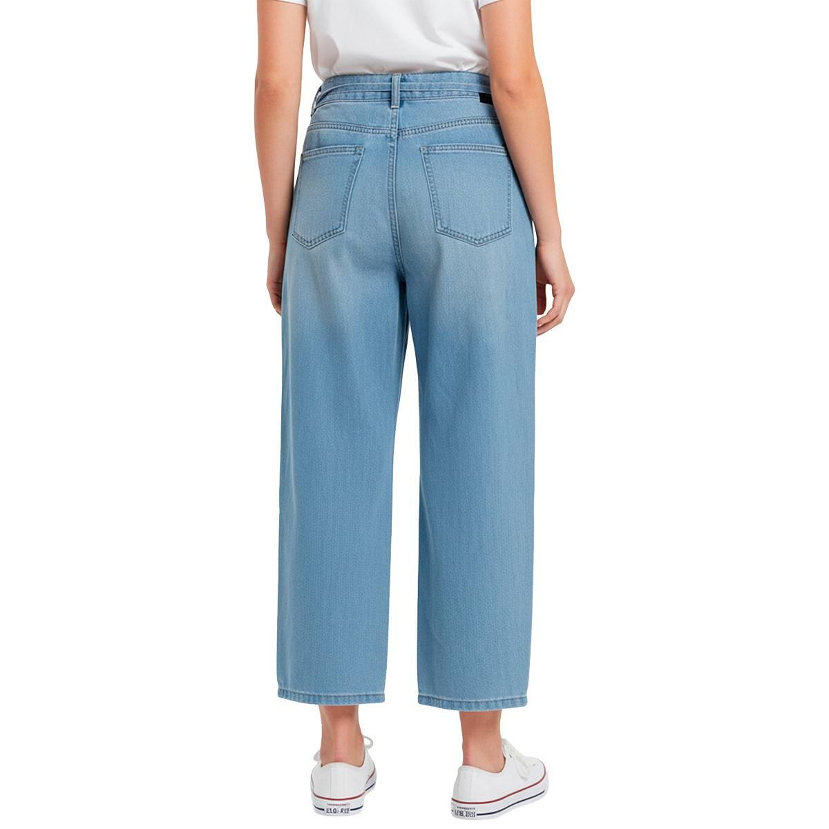 Petite d.jeans® High Rise Featherweight Wide Ankle Belt Jeans