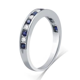 Nova Star® 1/3ctw. Lab Grown Diamond & Blue Sapphire Band Ring