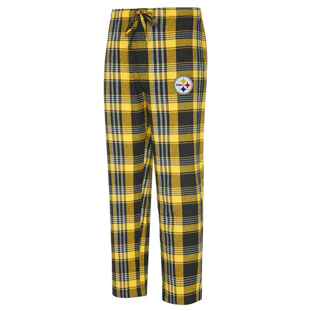 Mens College Concepts Steelers Plaid Flannel Pajama Pants