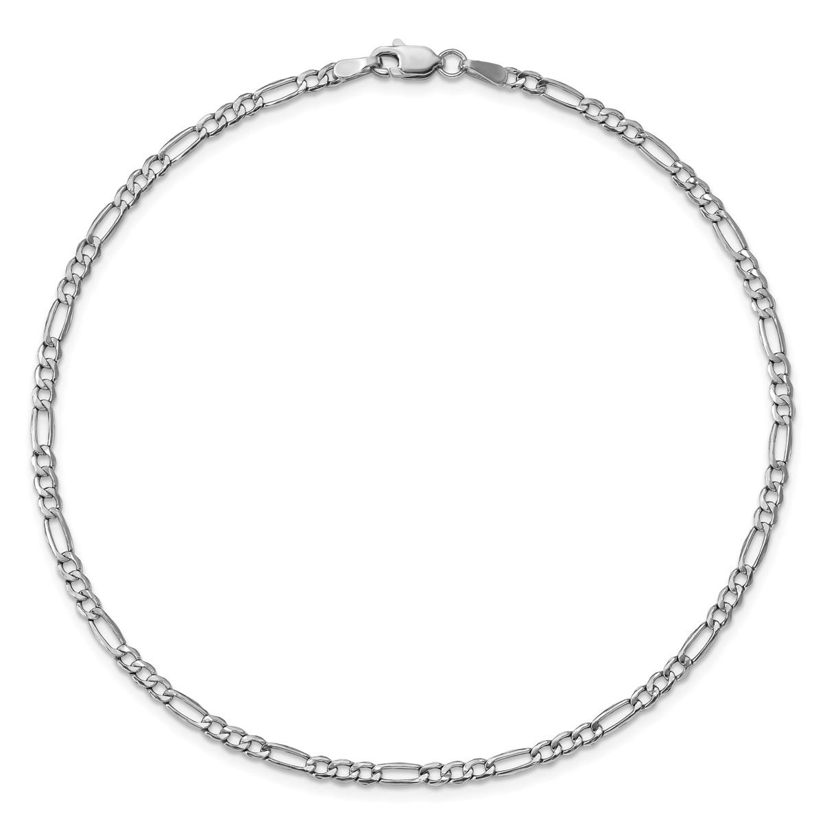 Unisex Gold Classics™ 2.5mm. 14k White Semi Solid Figaro Necklace