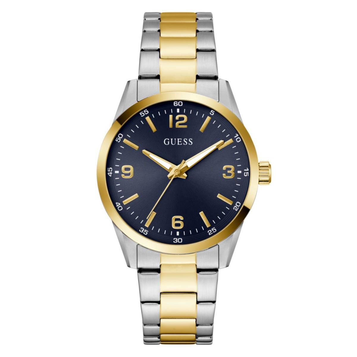 Mens Guess Two-Tone Indigo Sunray Dial Analog Watch - GW0965G4
