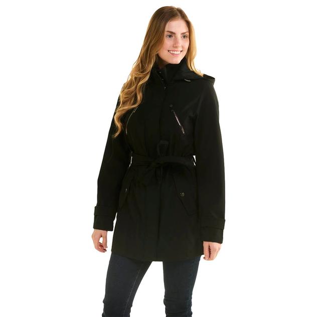 Plus Size Nautica Belted Rain Jacket w/Hood