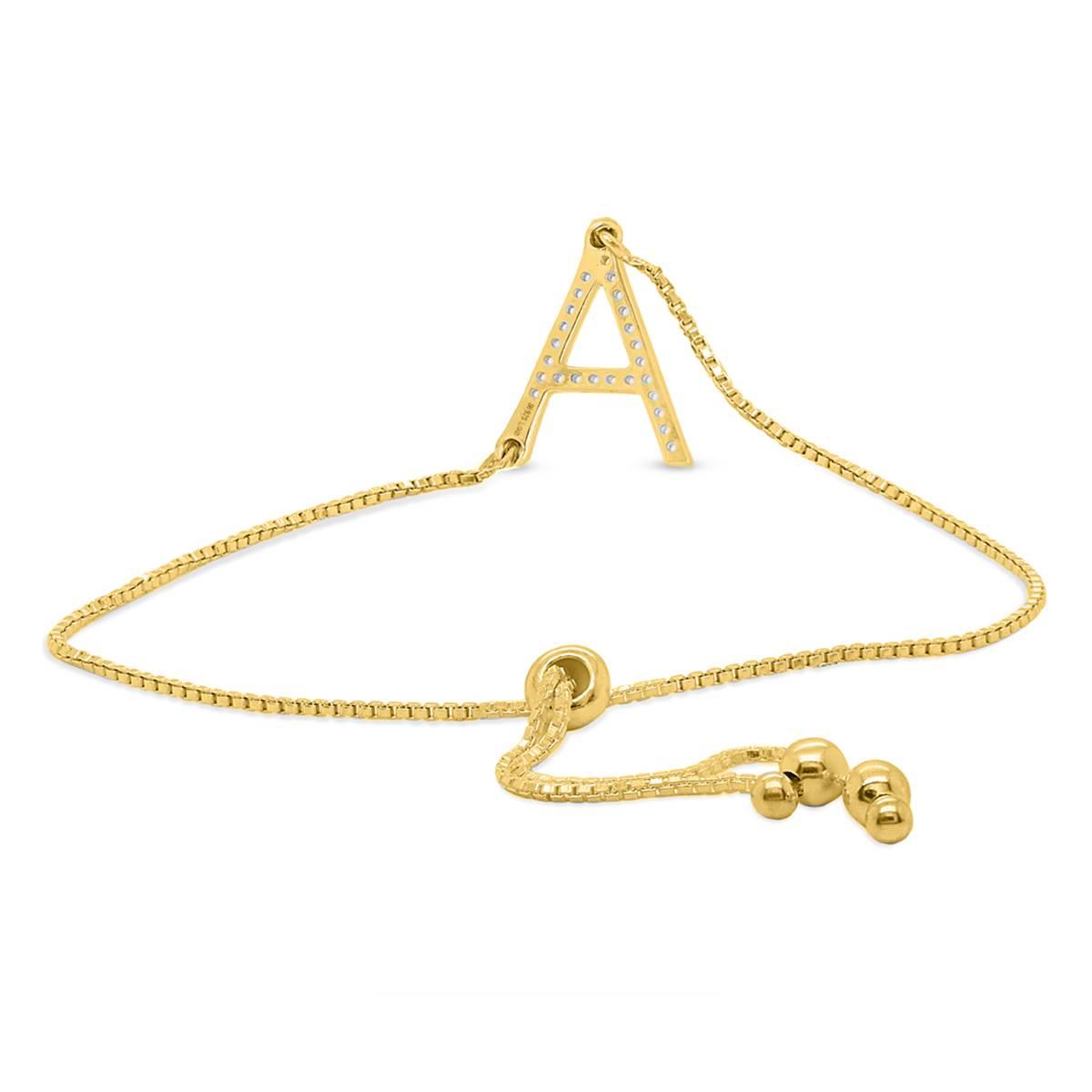 Nova Star® Gold-Plated 1/10ctw. Lab-Grown Diamond A Bolo Bracelet