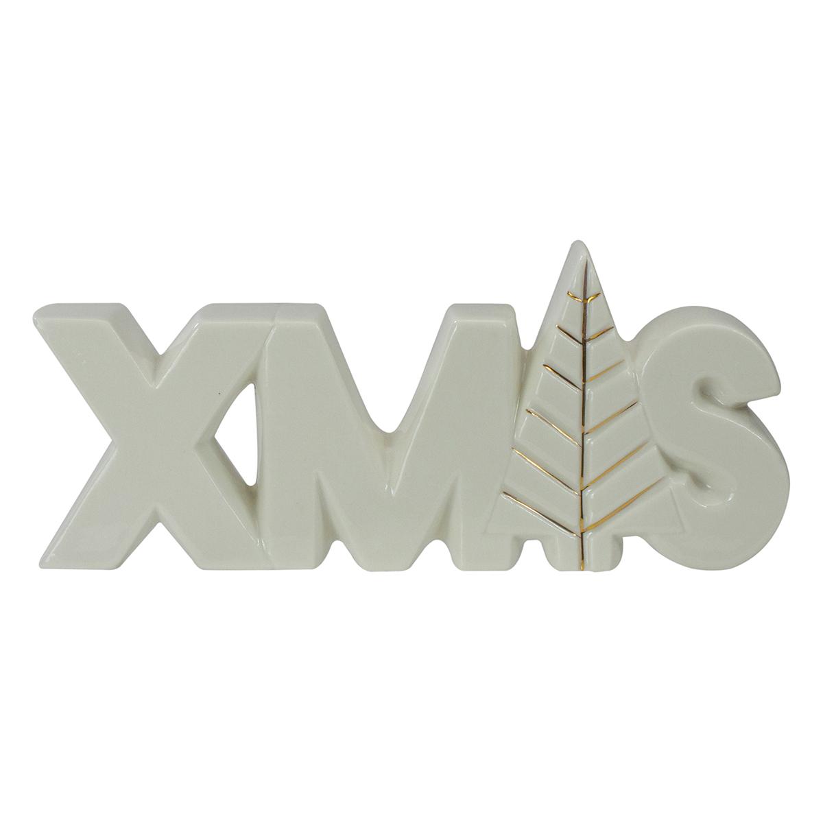 Northlight Lettered in.XMASin. Tree Ceramic Christmas Sign - 8in