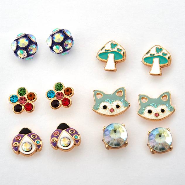 Kids Lil' Ashley 6pr. Mystical Stud Earrings Set