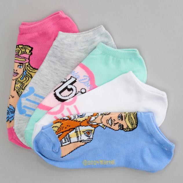 Girls Barbie® 5pk. California Dream Barbie® & Ken No Show Socks
