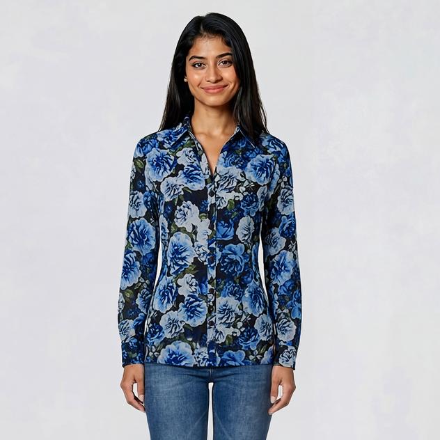 Juniors A. Byer Floral Button Up Top