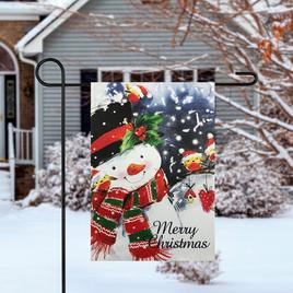 Northlight Seasonal Snowman and Birds Christmas Garden Flag