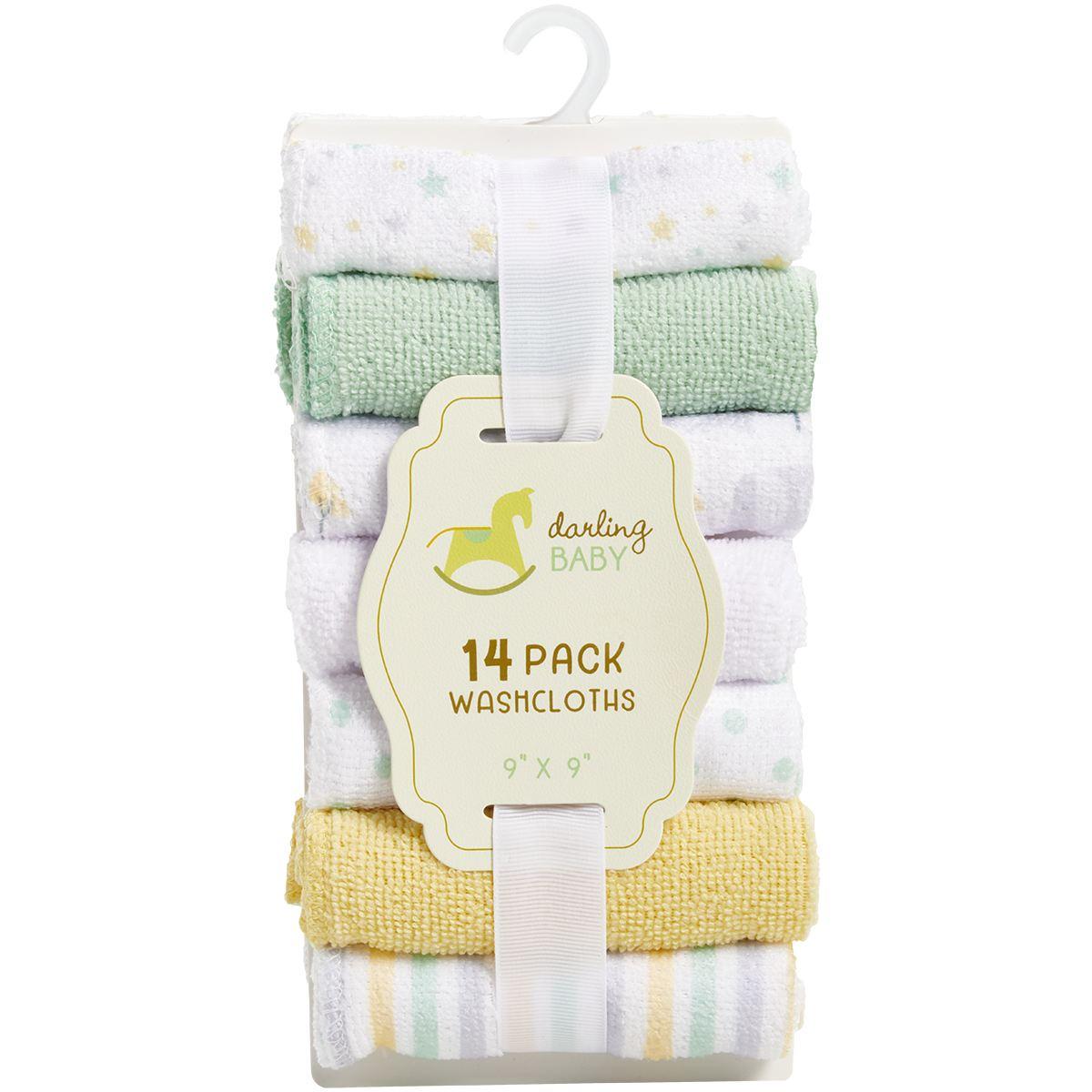 Baby Unisex Darling Baby 14pk. Neutral/Solid/Stripe Towels