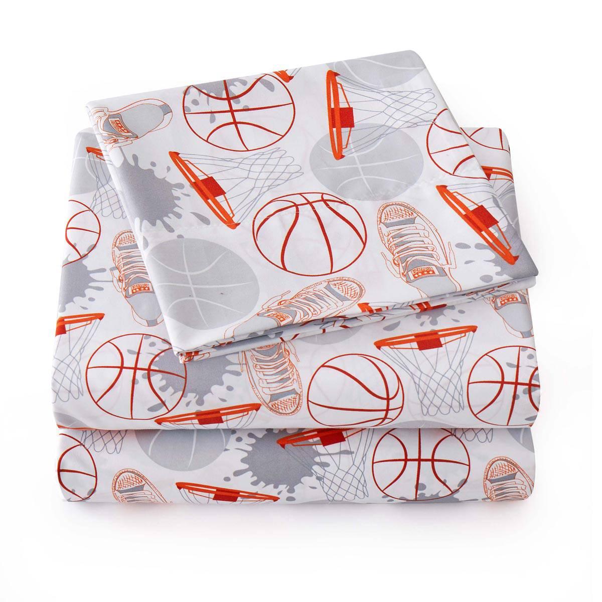 Sweet Home Collection Kids Fun & Colorful Basketball Sheet Set