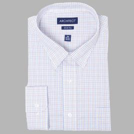 Mens Big Fit Architect(R) Checkered Dress Shirt - Blue/Taupe