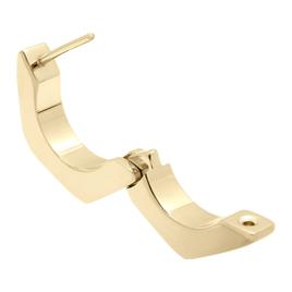 Mens Lynx Stainless Steel Gold-Tone Ion Plating Stud Hoop Earring