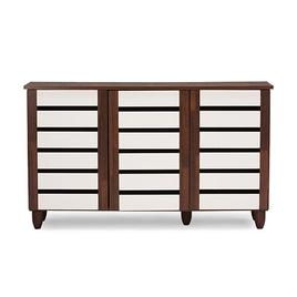 Baxton Studio Gisela Two-Tone Shoe Cabinet