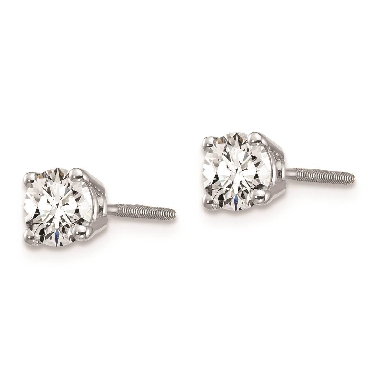 Pure Fire 14kt Gold 3/4ctw. Certified Diamond Screw Back Earrings