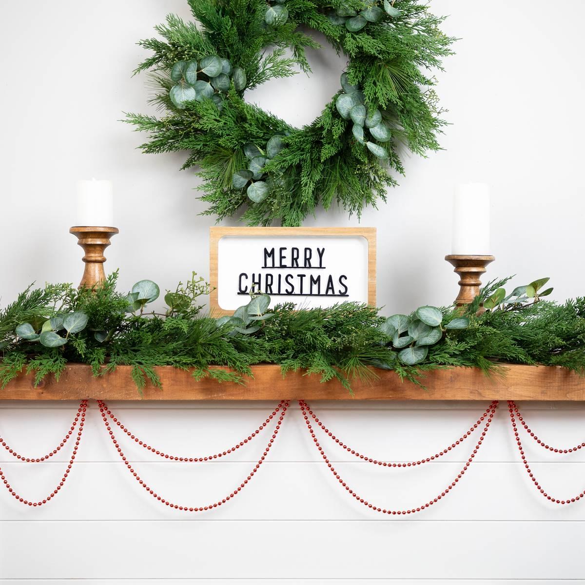 Northlight Seasonal Faceted Red Beaded Christmas Garland