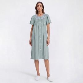 Womens Moon to Noon Short Sleeve Tiny Gingham Duster