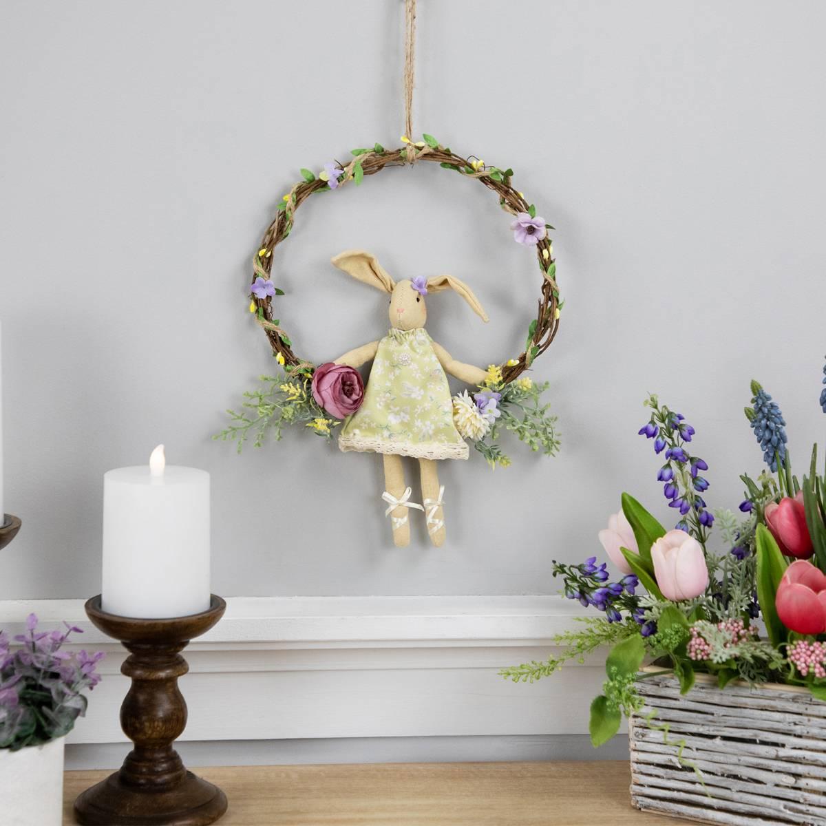 Northlight Seasonal Girl Bunny Artificial Floral Easter Wreath