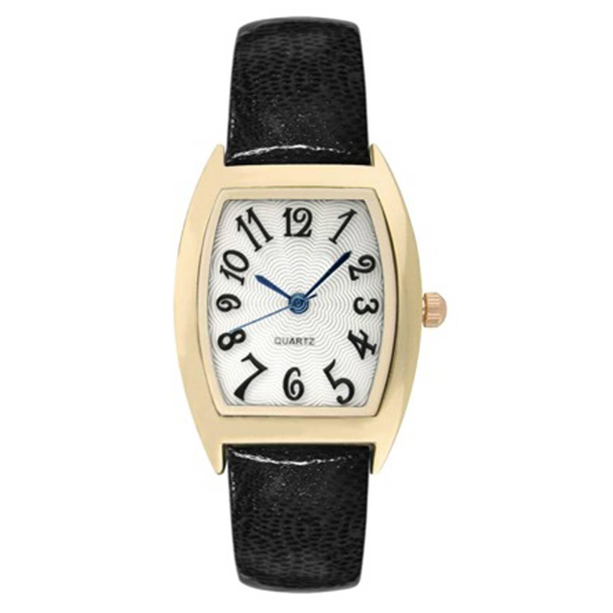 Womens Gold-Tone Tonneau Shape Case Watch - 9403G-07-H02