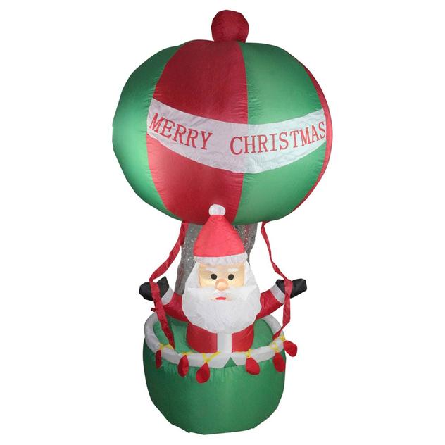 Northlight  7ft. Inflatable Santa in Hot Air Balloon